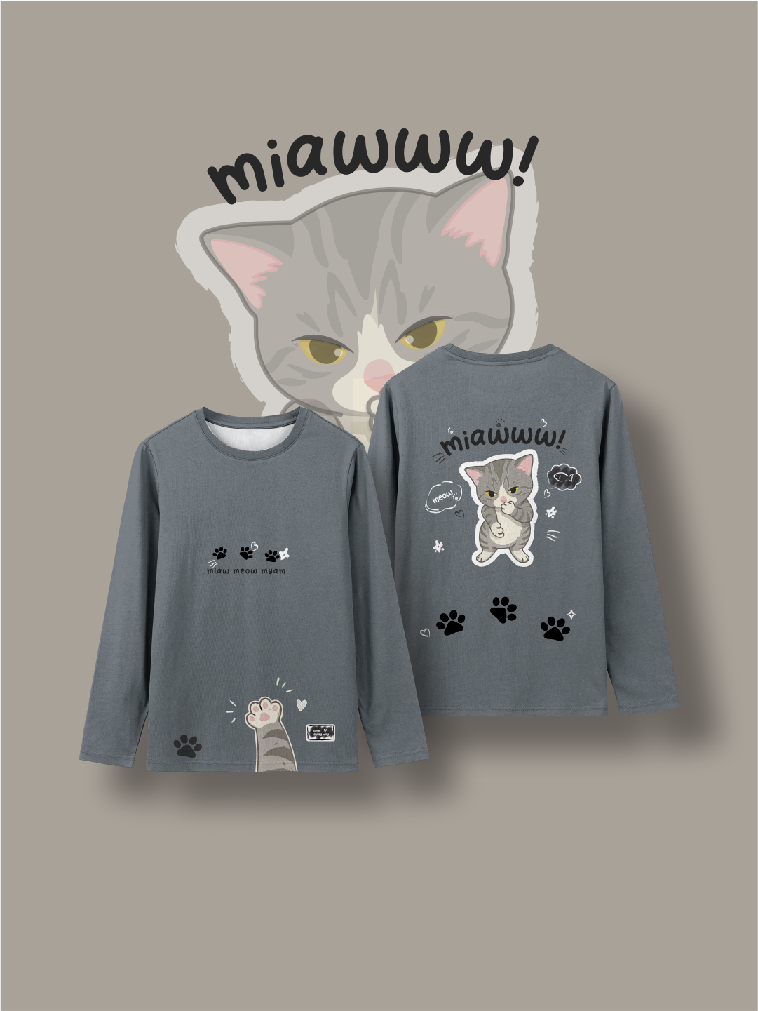 Lotel.id LOTEL Jersey Kucing-Cat Series Long Sleeve