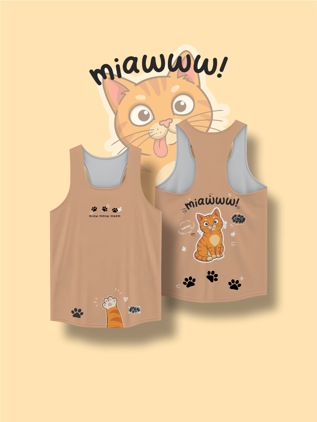 LOTEL Jersey Kucing-Cat Series Sleeve Less